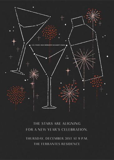 Cocktail Constellation - New Year's Eve Invitation by Paperless Post