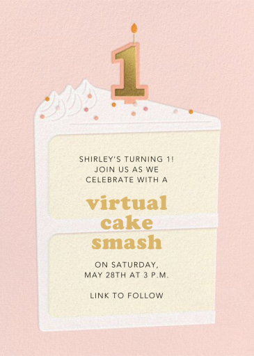Gold Candle - First Birthday Invitation by Paperless Post