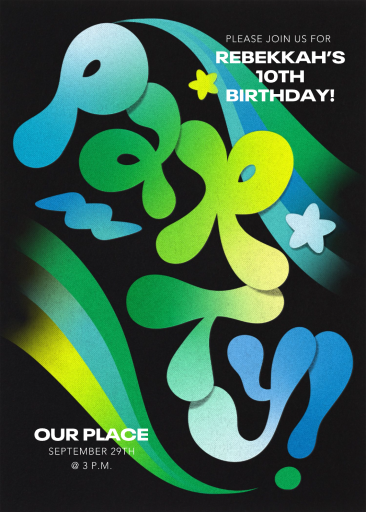 Retro Rainbow Party Invitation