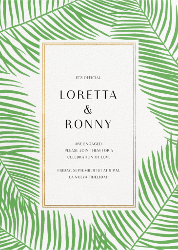 Palmier Nouveau - Engagement Party Invitation by Paperless Post