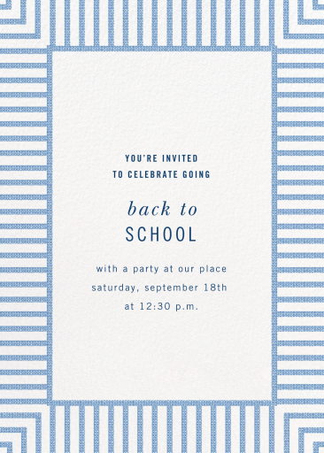 Seersucker Stripe - Invitación para la vuelta al cole de kate spade new york