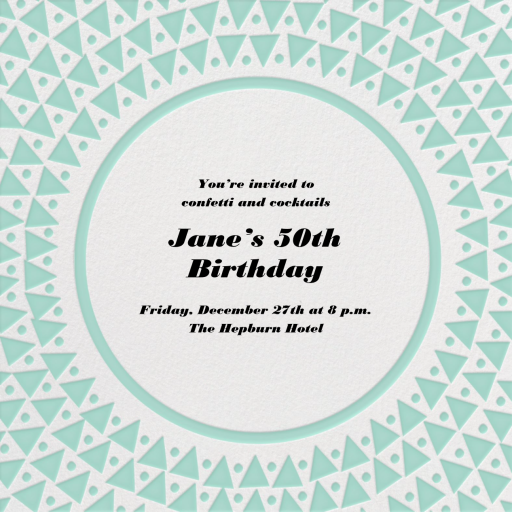 Radial Triangles - 50th Birthday Invitation by Paperless Post