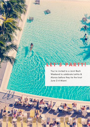 Swimming Pool - Bachelor/Bachelorette Party Invitation by Gray Malin