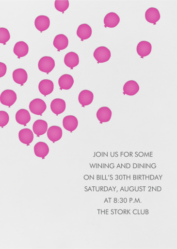 Balloons - Party Invitation by Linda and Harriett