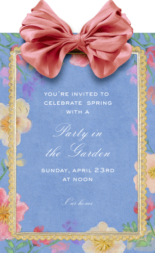 Satin Bow - Garden Party Invitation by Fin Fellowes