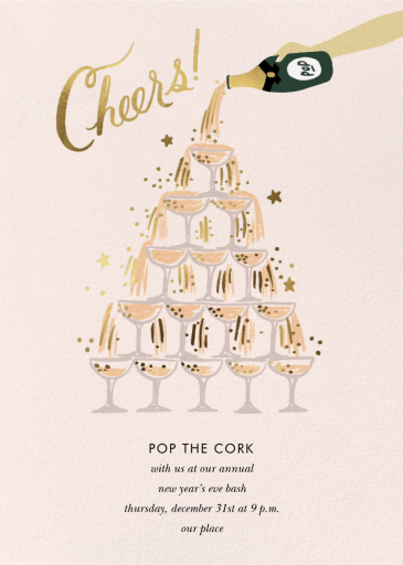 Champagne Tower - New Year's Eve Invitation by Rifle Paper Co.