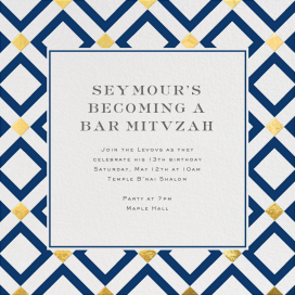Gold Diamond Tile - Bar & Bat Mitzvah Invitation by Jonathan Adler