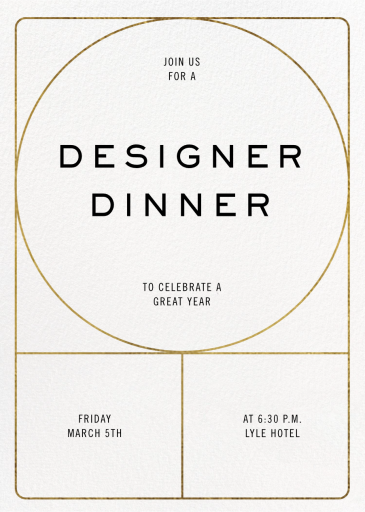 Golden Ratio (Customizable Template) - Business Dinner Invitation by Paperless Post