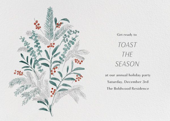 Seasonal Sprigs - Holiday Save the Date by Paperless Post