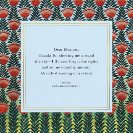 Climbing Poppies - Thank You Card by Oscar de la Renta