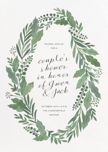 Foraged Wreath - Couples' Shower Invitation by Paperless Post