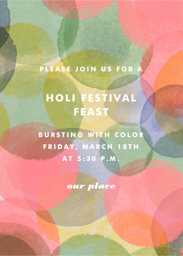 Birthday Watercolor - Holi Invitation by Crate & Barrel