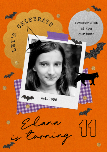 Photo Halloween Bats Invitation