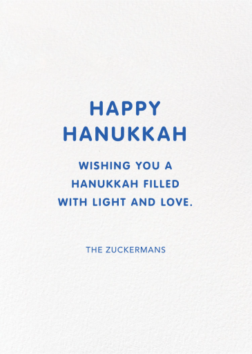 Hanukkah Hope - Hanukkah Card by Party of One - Back