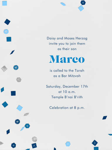 Confetti - Bar & Bat Mitzvah Invitation by Paperless Post
