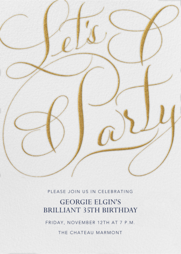 Let's Party Script - Birthday Invitation by Bernard Maisner