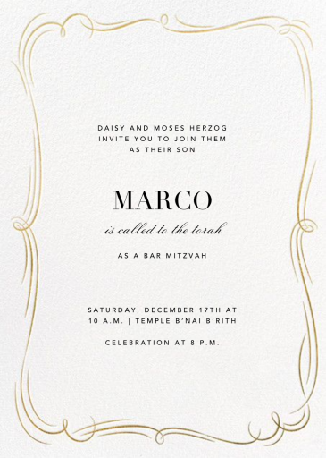 Plume Tall - Bar & Bat Mitzvah Invitation by Paperless Post