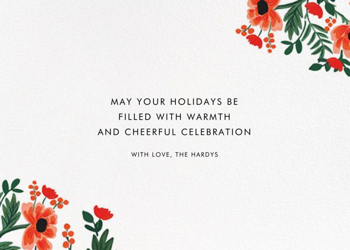 Field Poppies (Photo) - Christmas Card by Rifle Paper Co. - Back