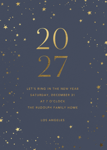 Gold Starry New Year Invitation
