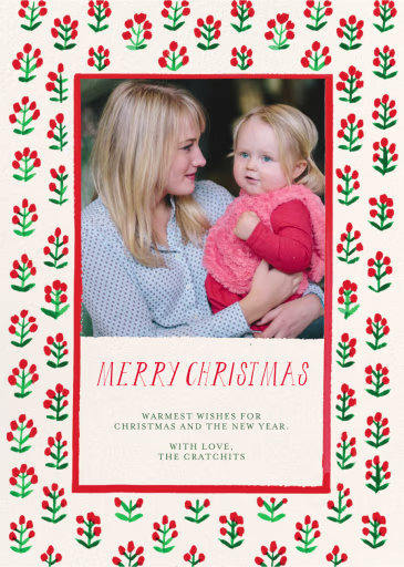 Sprig Pattern Photo - Christmas Card by Mr. Boddington's Studio