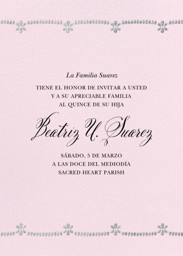 Ornate Occasion Photo - Quinceañera Invitation by Paperless Post - Back