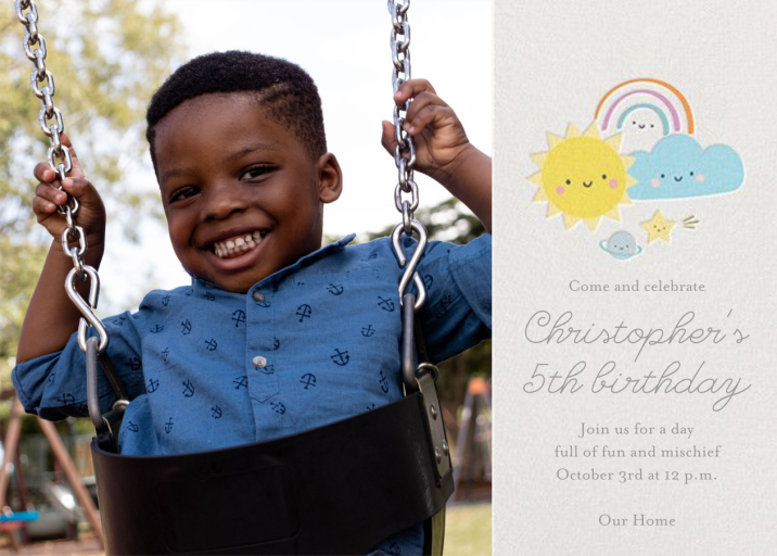 Smiling Skies Photo - Birthday Invitation by Little Cube