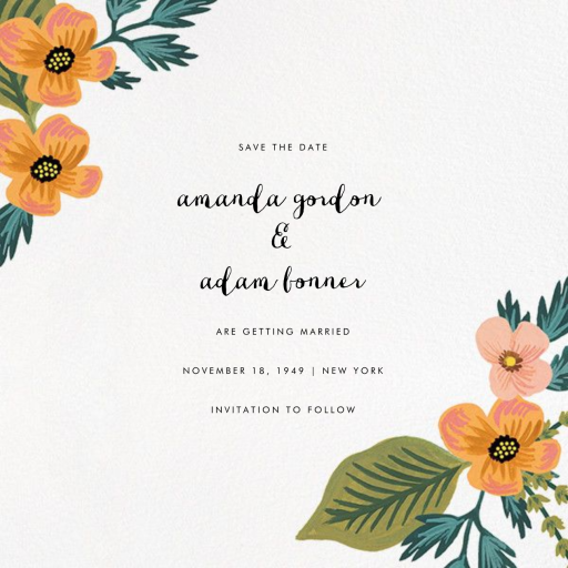 October Herbarium (Photo Save the Date) by Rifle Paper Co. - Back