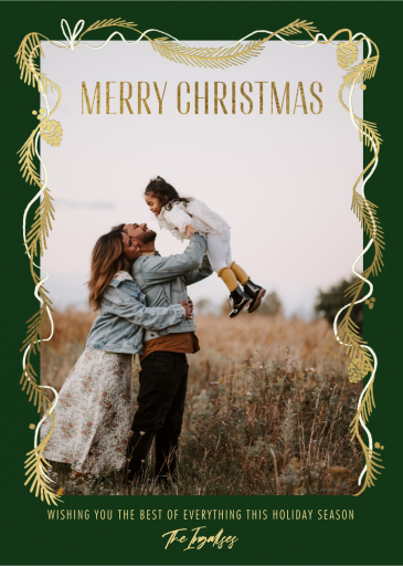 Minimal Garland Border - Holiday Card by Paperless Post