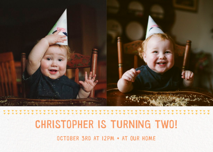 Triangles Splitscreen - First Birthday Invitation by Paperless Post