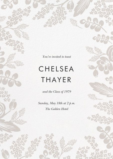 Heather and Lace (Photo) - Celebration Invitation by Rifle Paper Co. - Back