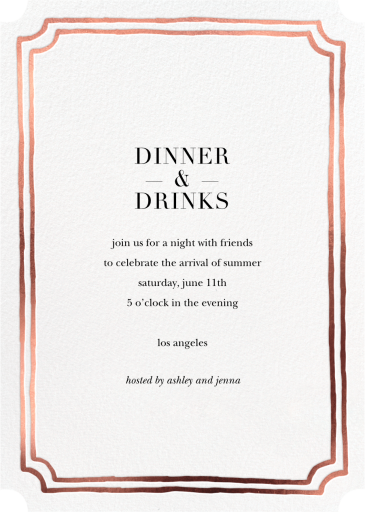 Double Border Indented Corners - Dinner Party Invitation by Sugar Paper