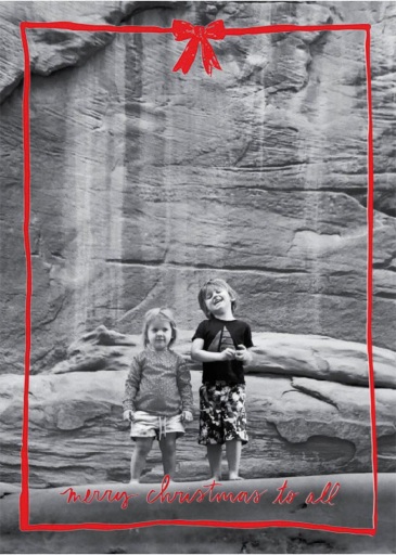 Christmas Bow Frame - Holiday Card by Linda and Harriett