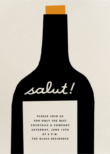 Wine Salut - Dinner Party Invitation by The Indigo Bunting