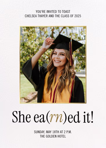 Earned It - Graduation Party Invitation by Paperless Post