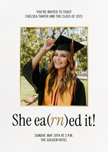Earned It - Graduation Party Invitation by Paperless Post