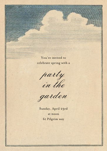 Clouds - Garden Party Invitation by John Derian