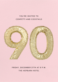 Shine - Invitación para un 90.º cumpleaños de CONFETTISYSTEM