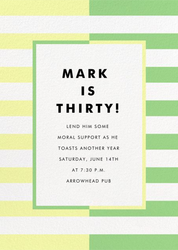 Colorblocked Stripes - Birthday Invitation by kate spade new york