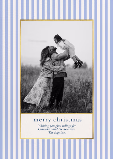 Pinstripe Frame - Christmas Card by kate spade new york