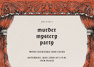 Velvet Curtain - Murder Mystery Invitation by Paperless Post