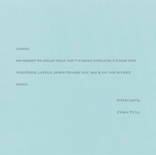 Hydrangea - Thinking of You - Sympathy Card by Paperless Post - Back