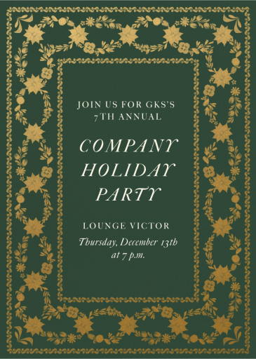 Opulent Border - Corporate Holiday Party Invitation by Martha Stewart