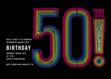 Neon Exclamation Surprise - Birthday Invitation by Paperless Post