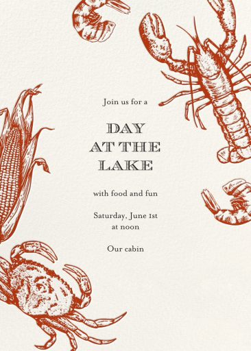 Crimson Crustaceans - Invitation by Emily Baird