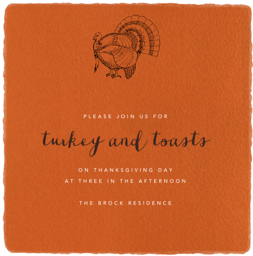 Deckle Pumpkin - Thanksgiving Invitation by Paperless Post