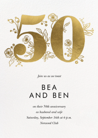 Gold Floral - 50th Anniversary Invitation by Rifle Paper Co.