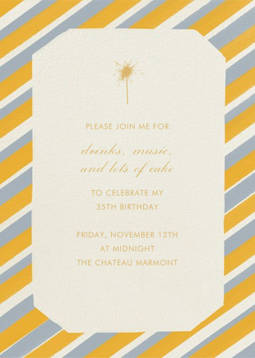 diagonal stripe tall - Birthday Invitation by Paperless Post