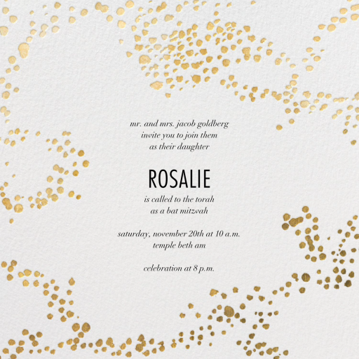 Metallic Paint Splatter - Bar & Bat Mitzvah Invitation by Kelly Wearstler