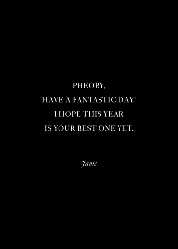 Awesome Opossum - Birthday Card by Party of One - Back