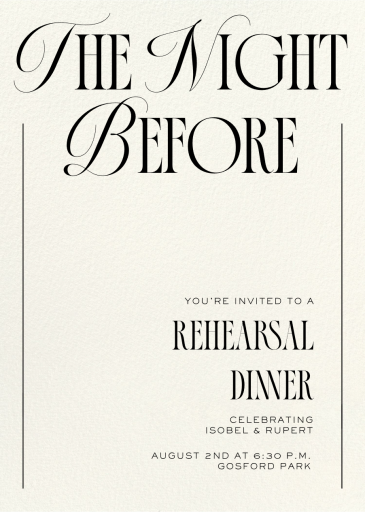 What a Night - Rehearsal Dinner Invitation by Paperless Post